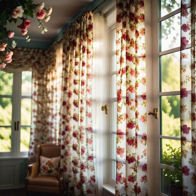 Jakie zasłony do pokoju z kwiatowymi dodatkami